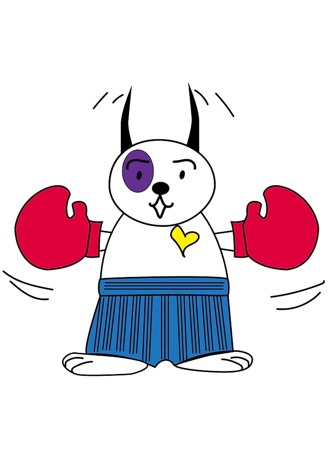 Cat boxing character carto