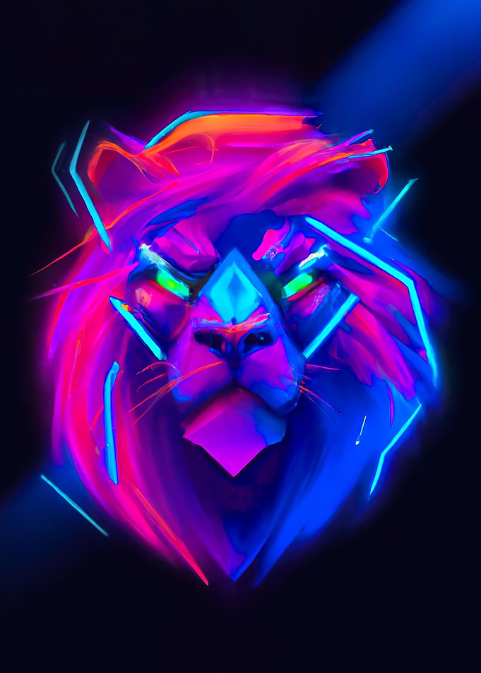 Retrowave Lion