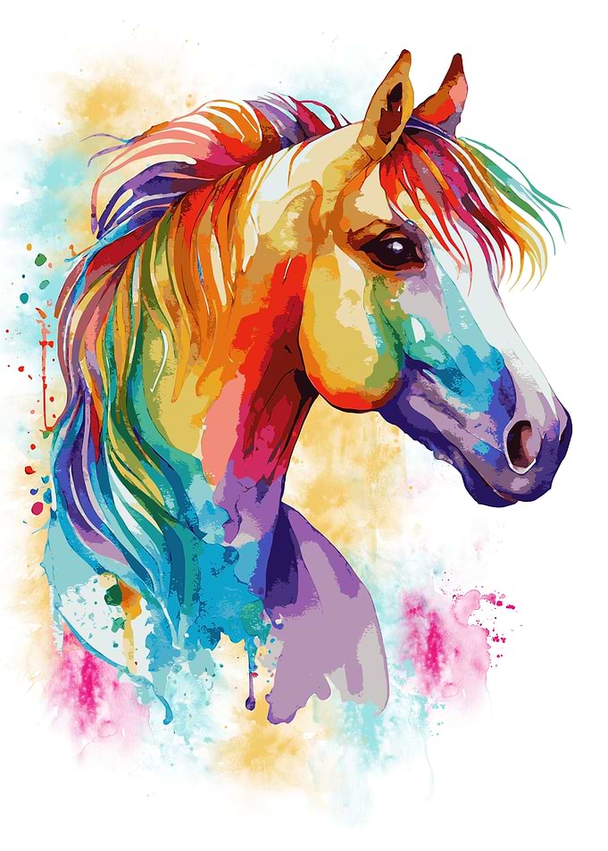 Colorful Horse Portrait