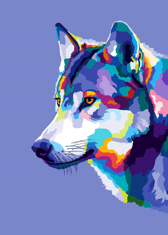 Wolf Pop art