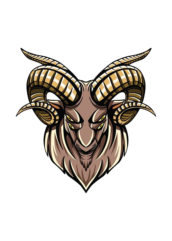 Head of alien goat