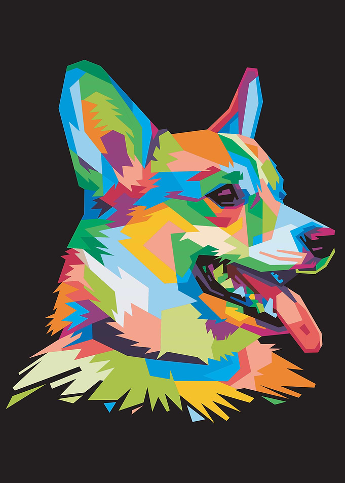 Colorful welsh corgi