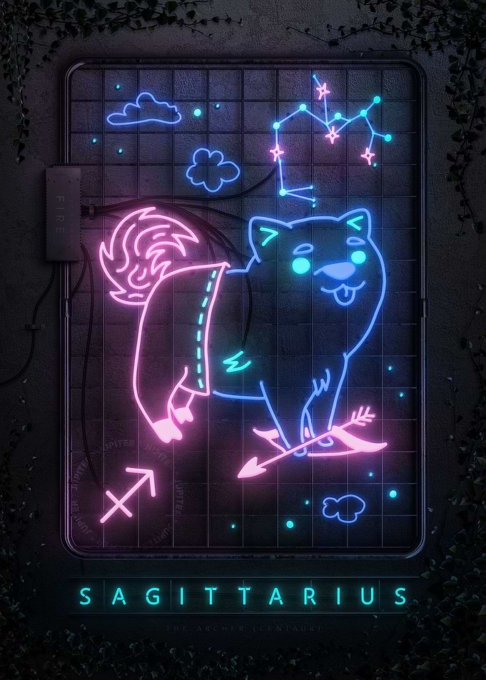 Neon Sign Sagittarius