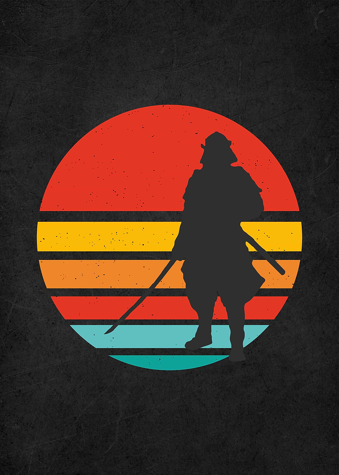 retro vintage samurai