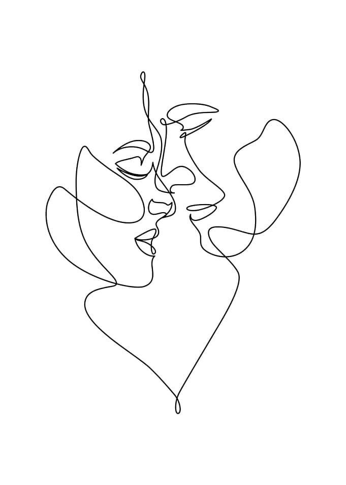 one line couple minimalis