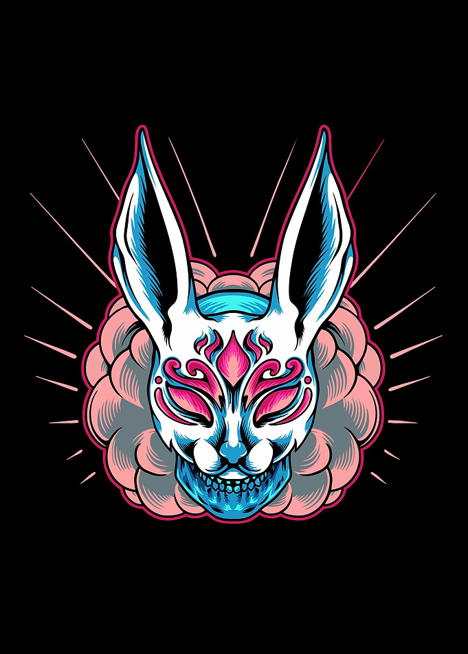 Skull use bunny mask