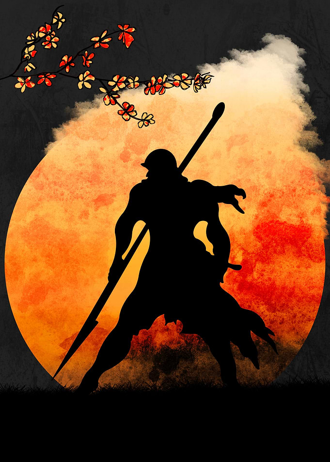 Cherry blossom ninja moon
