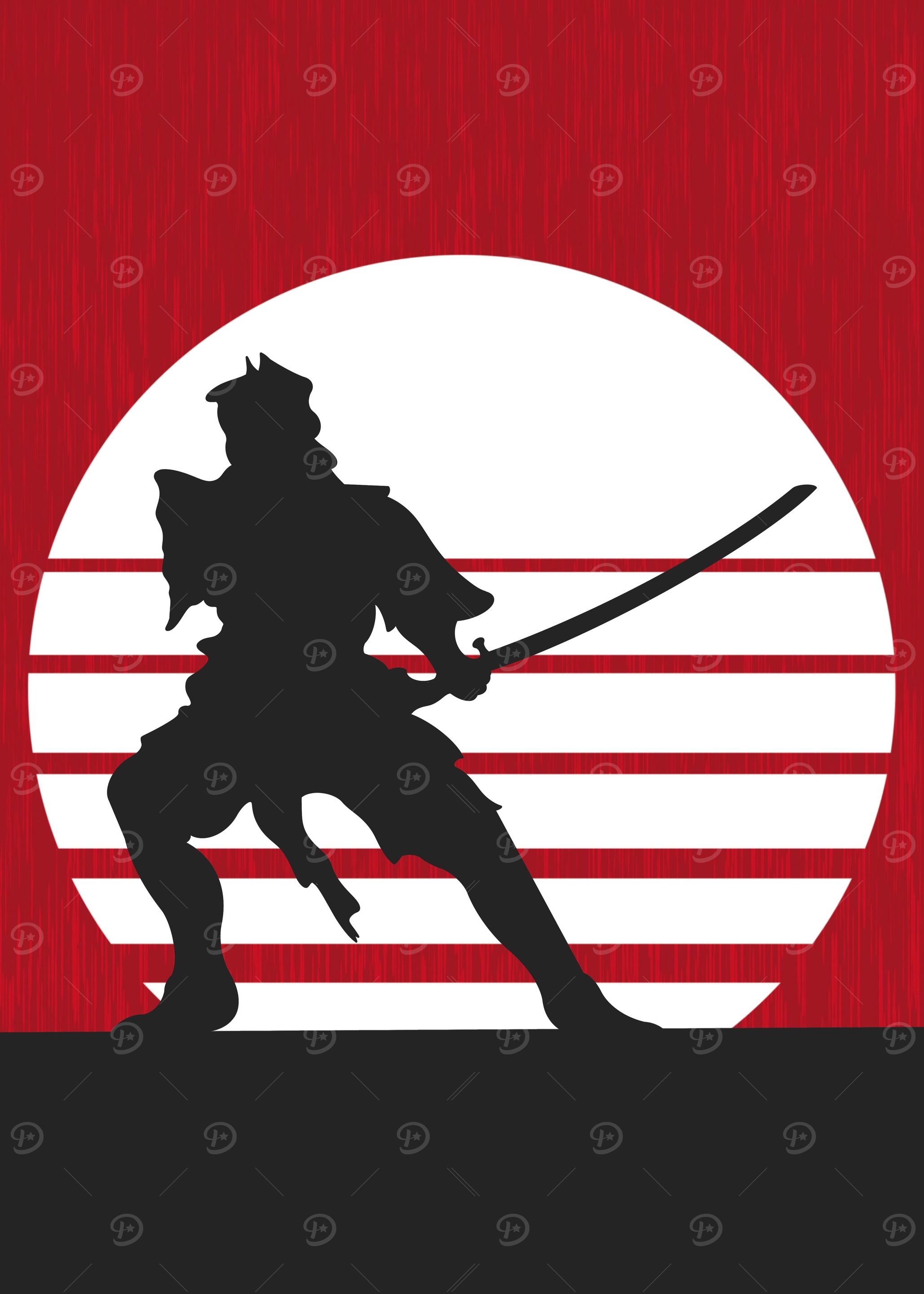 Minimal sun set samurai