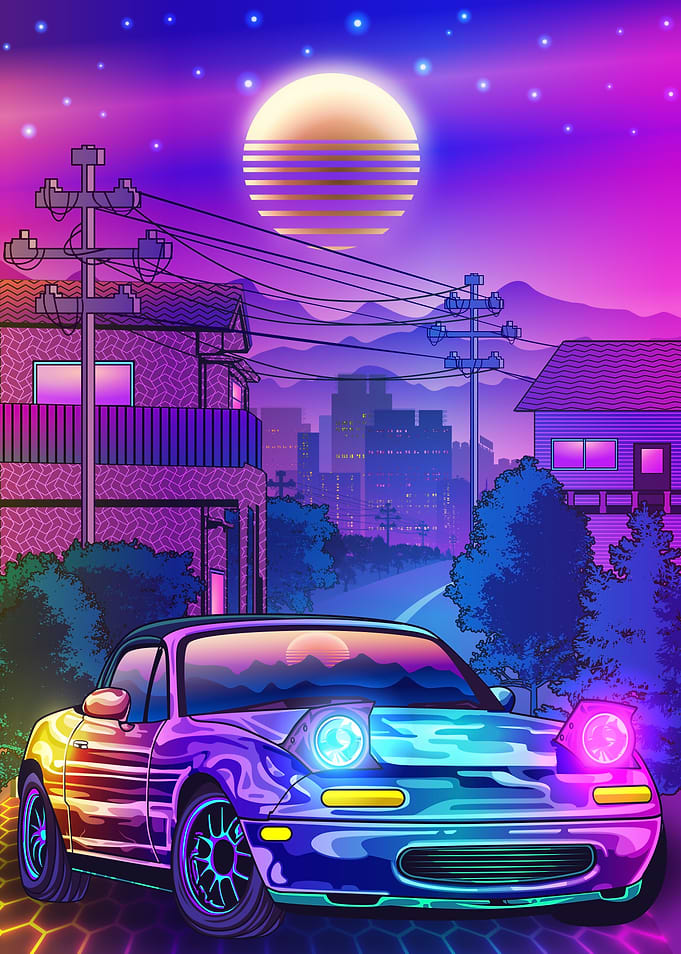 JDM MX5 Miata Synthwave