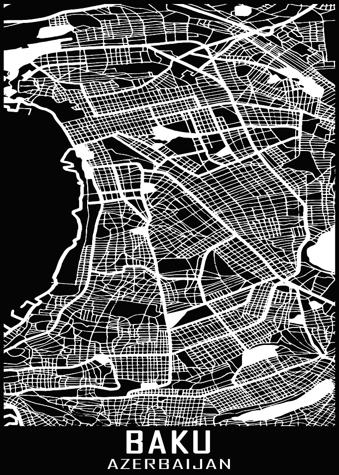 Baku Azerbaijan City Map