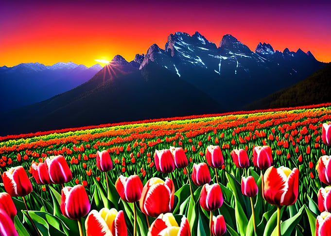 Meadow by Mountains Nature