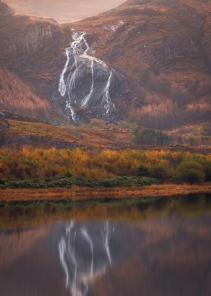Waterfall with reflection