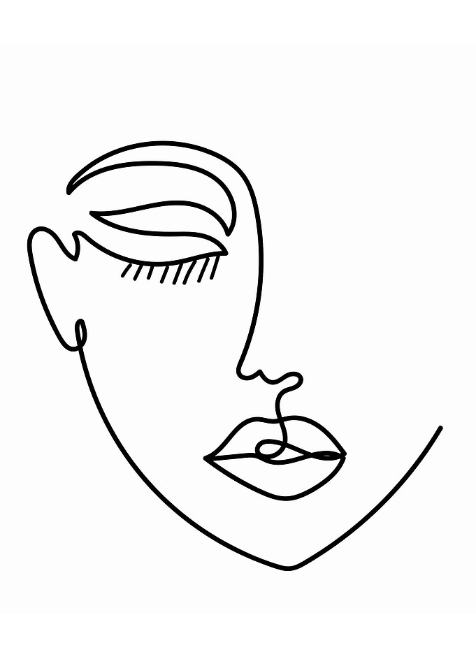 One Line Art Woman