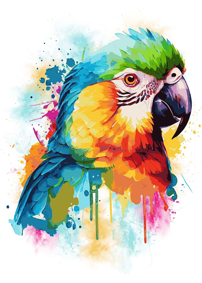 Abstract Parrot Painting