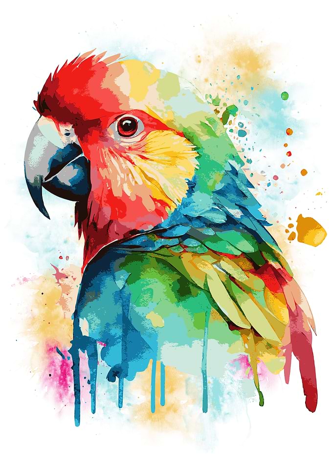 Colorful Parrot Painting