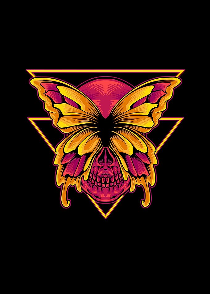Skull and butterfly