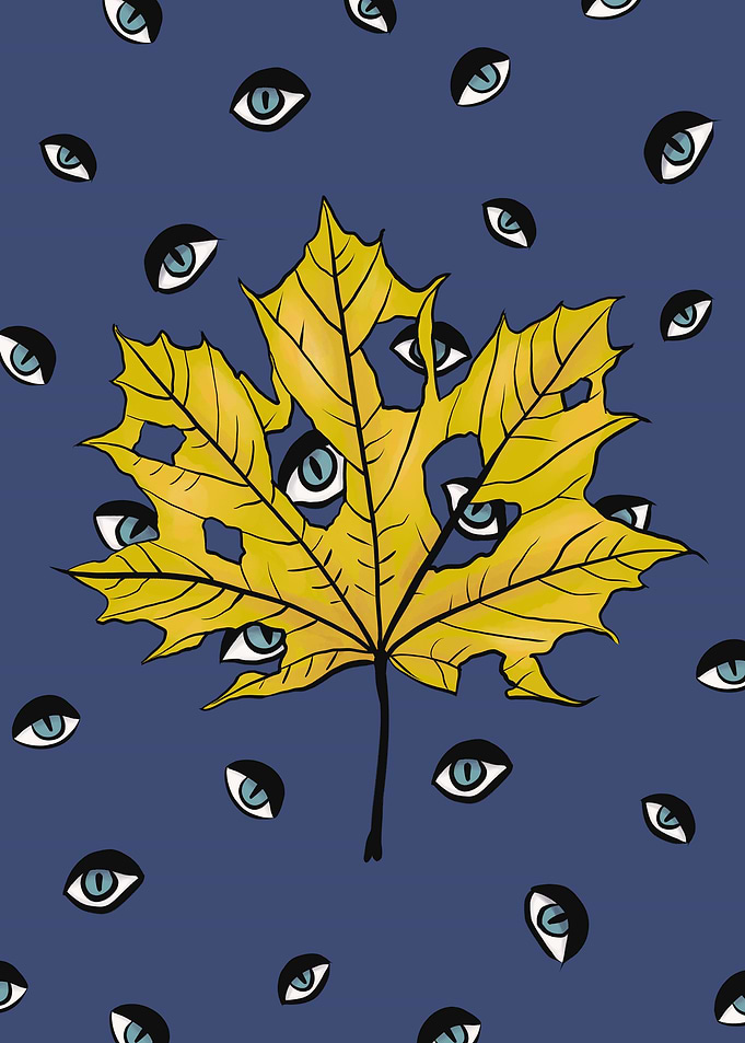 Creepy goth leaf eyes