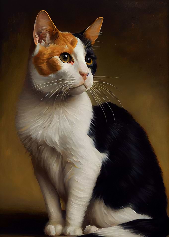 Japanese Bobtail Oil Paint