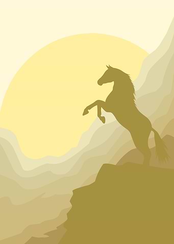 Silhouette horses