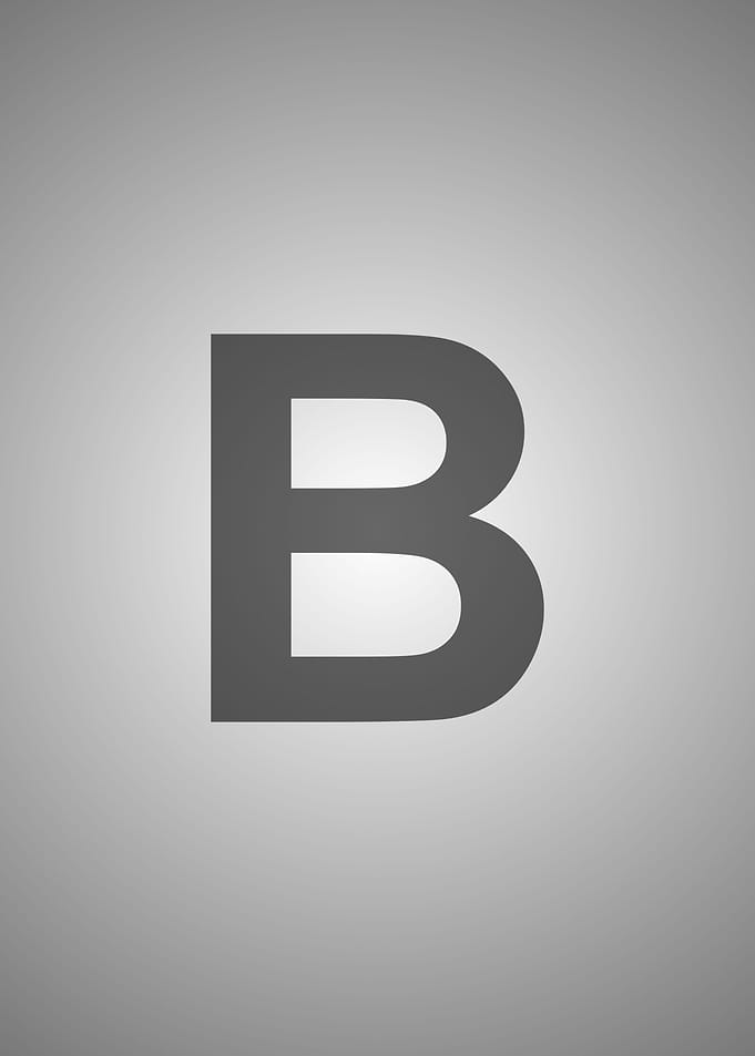 Letter B in HD frame