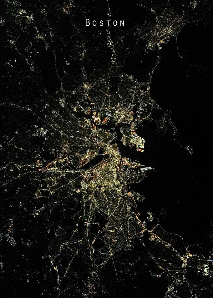Boston at night