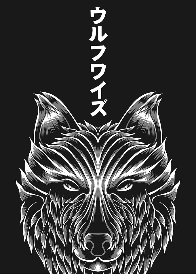 the wise wolf line art