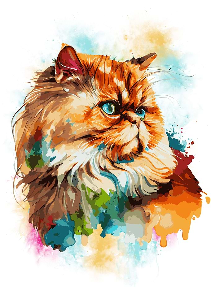 Abstract Persian Cat Art