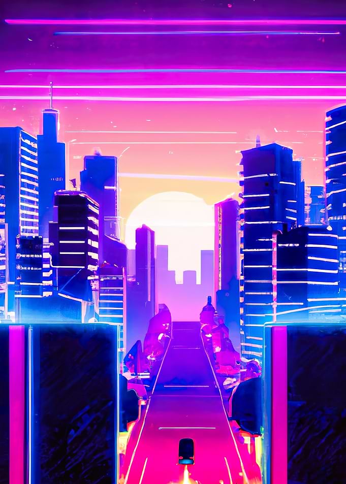 Neon City Sunset