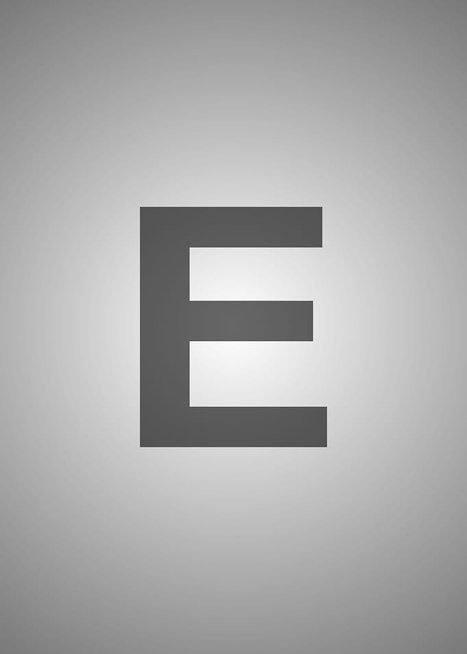 letter E in HD alphabet