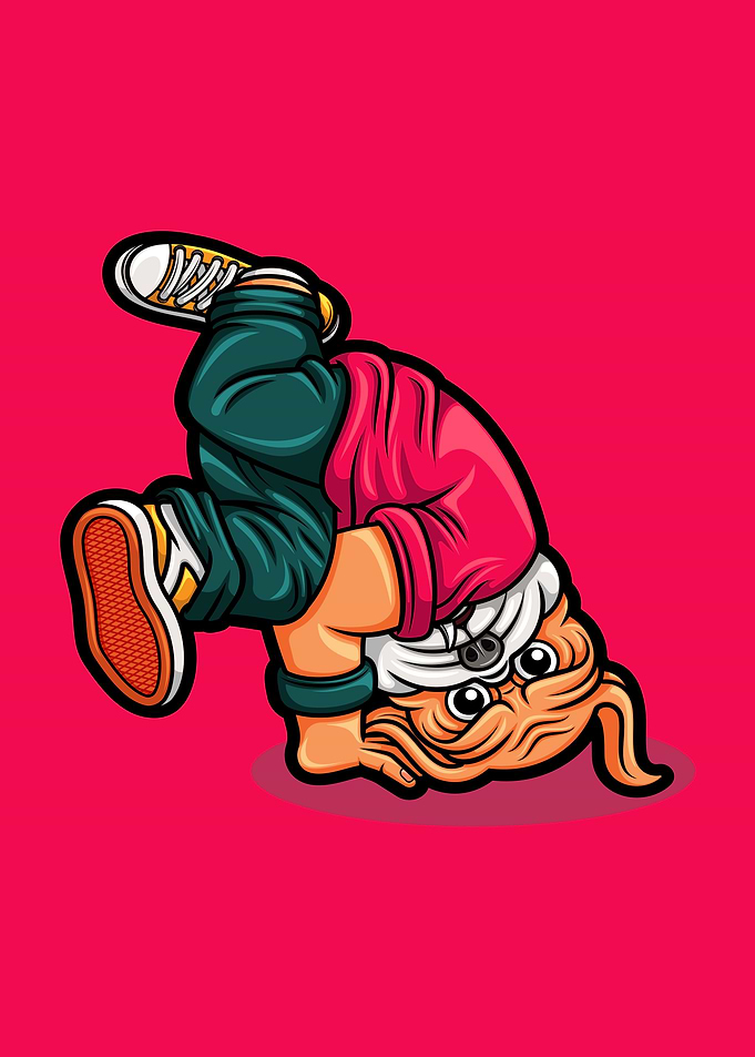 pug dog dancing breakdance