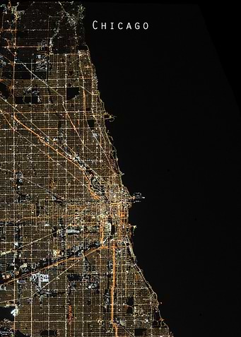 Chicago at night