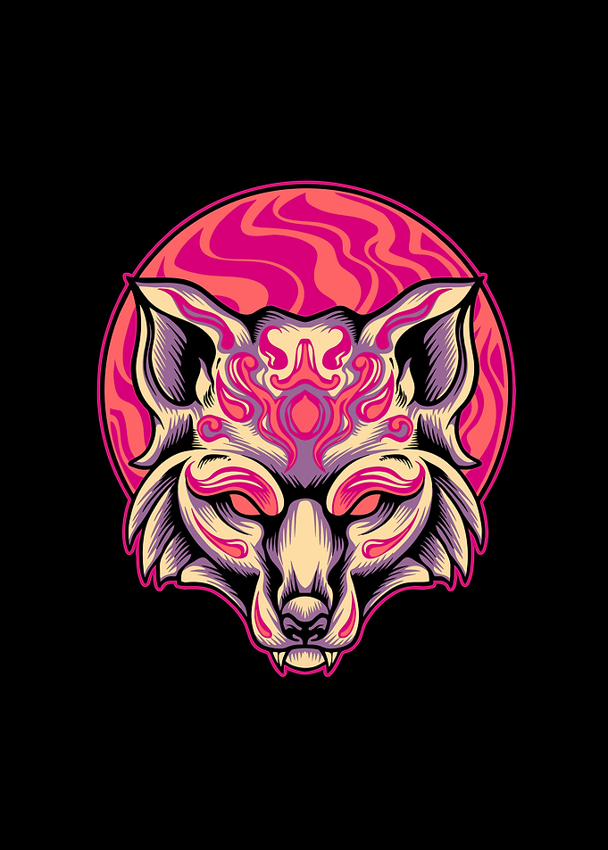 Fox kitsune head japan