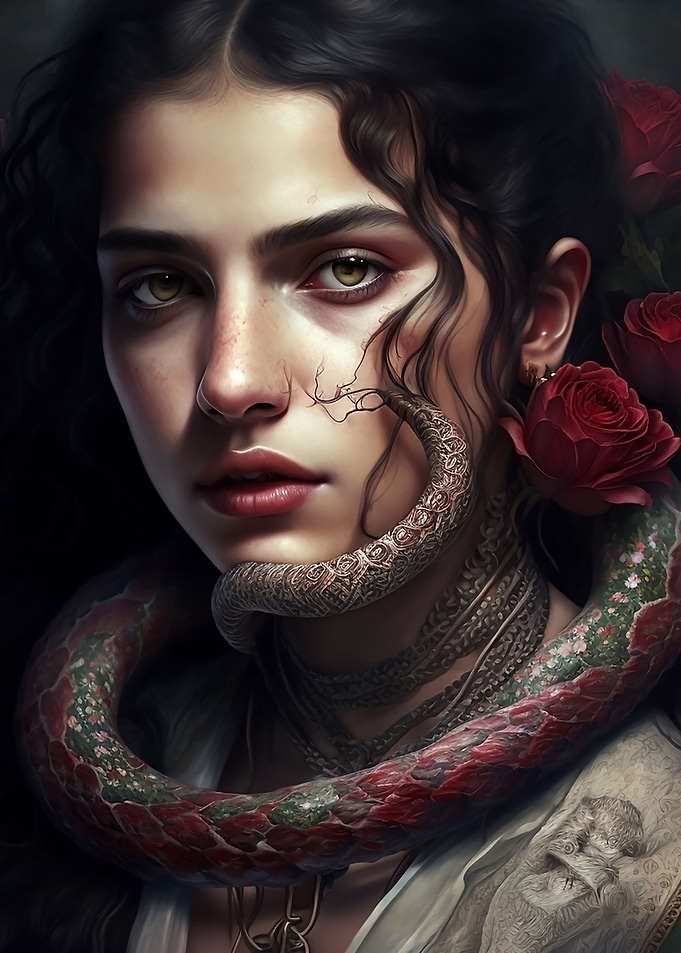Woman Bound Snake