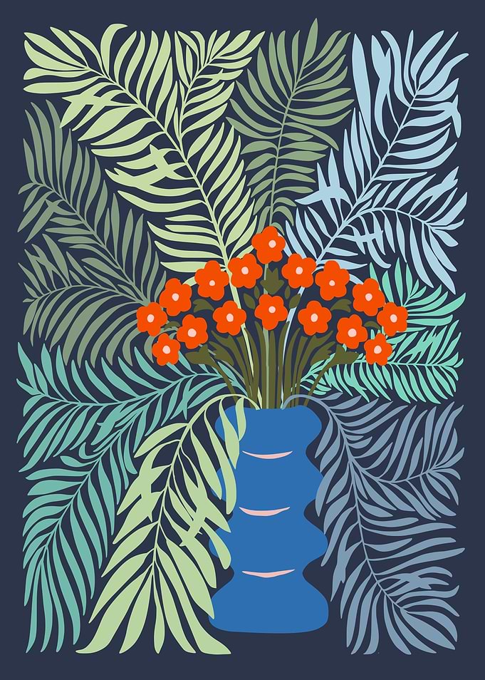Bouquet like Gauguin blue