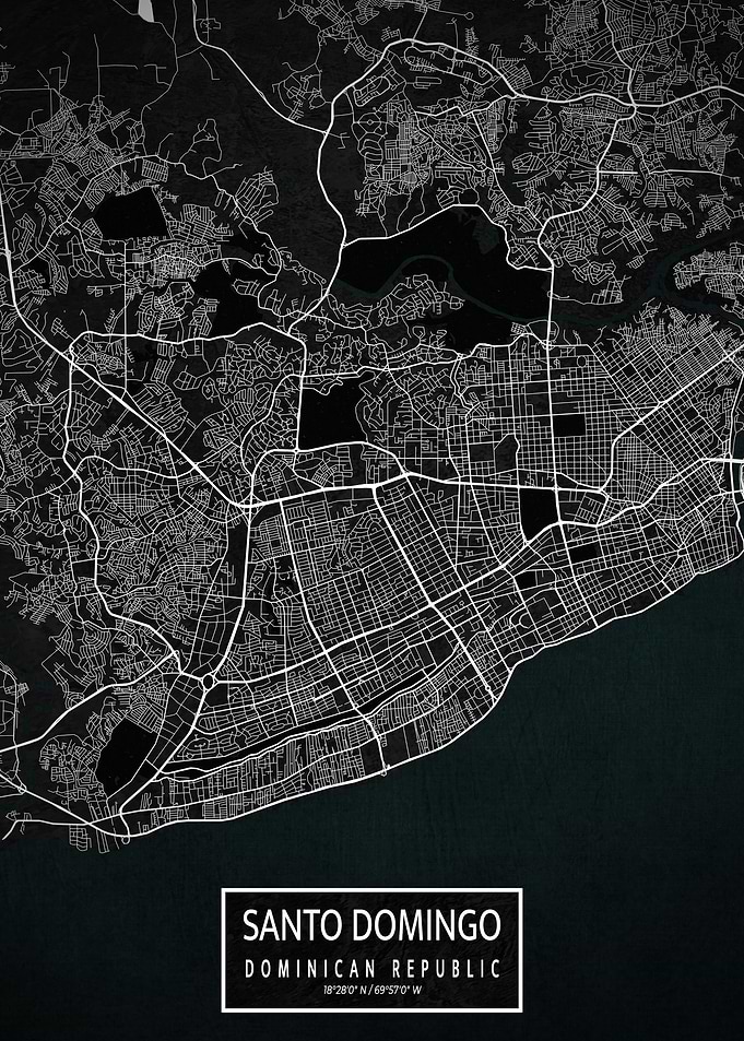 Santo Domingo Map Dark