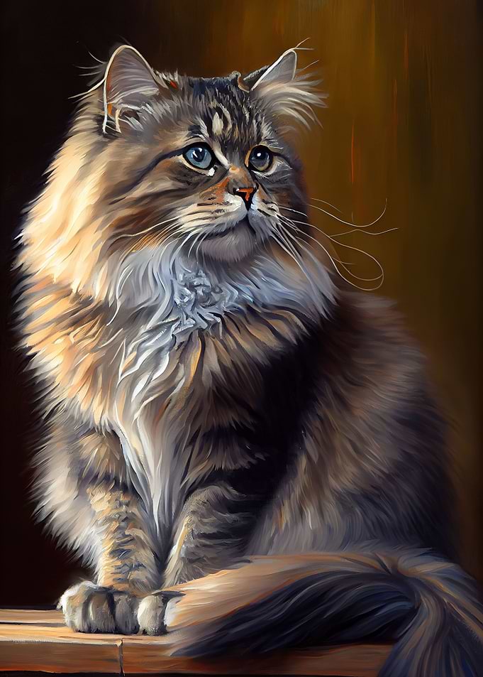Siberian Cat Oil paint