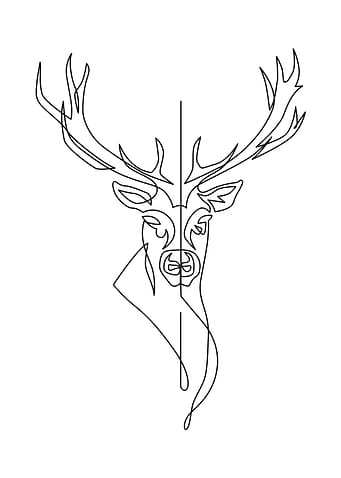 Deer One line aesthetic