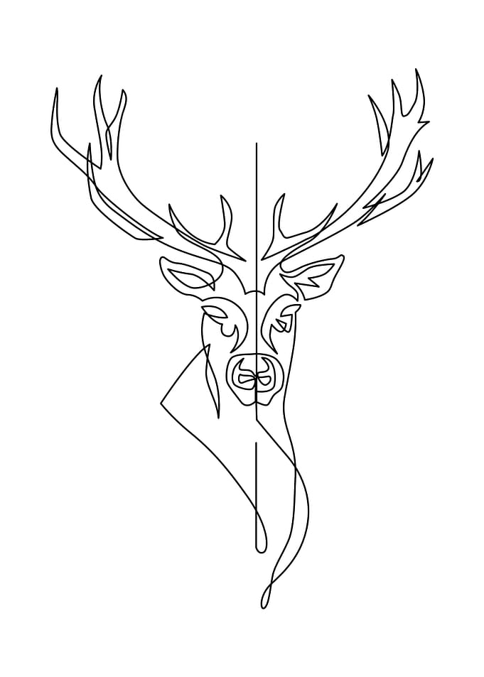 Deer One line aesthetic