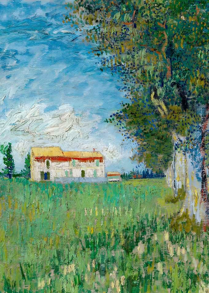Farmhouse wheat field