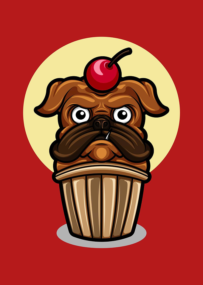 Cute pug dog chocolate