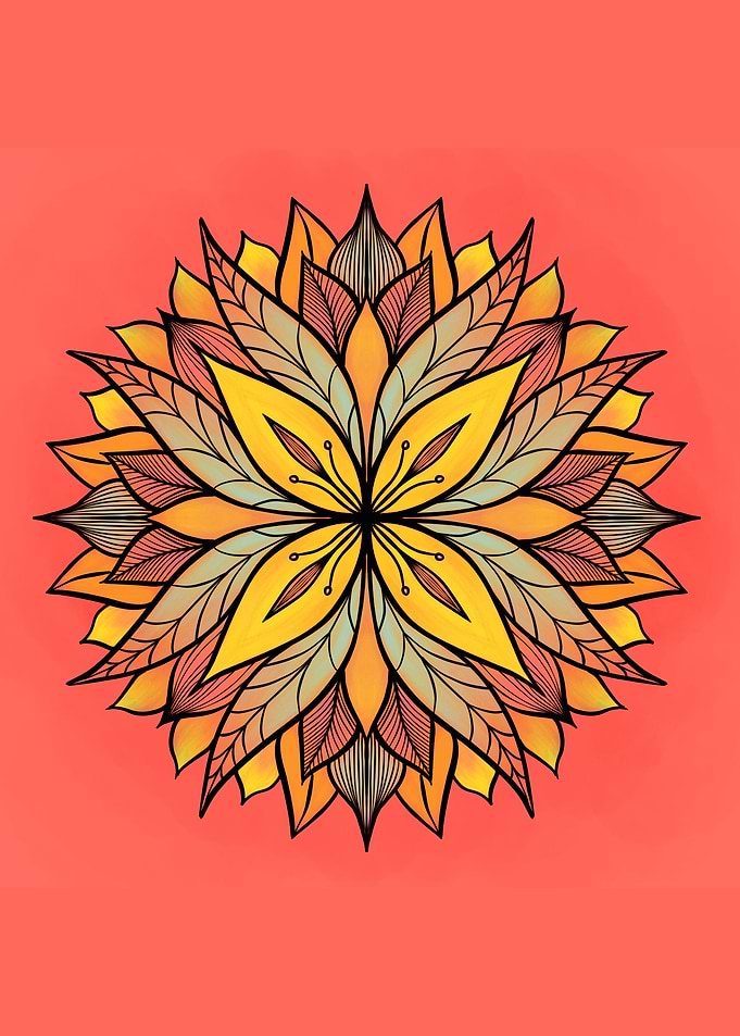 Colorful flower mandala