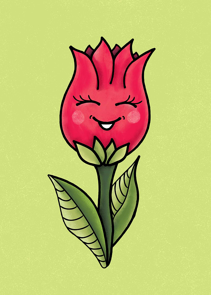 Kawaii cute spring flower
