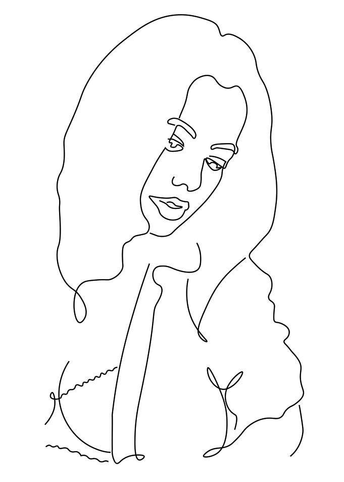 One Line Art Woman