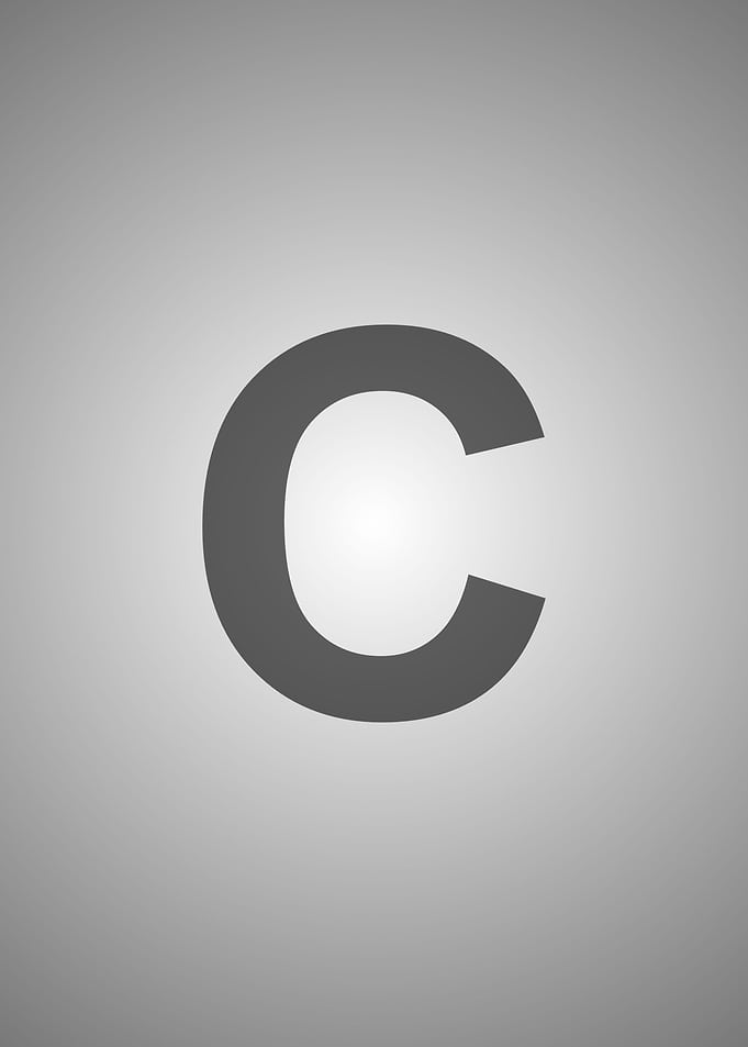 Letter C in HD frame