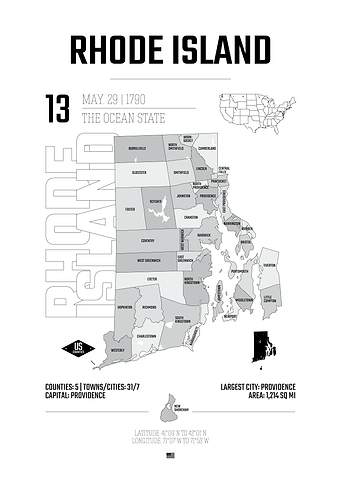 Rhode island state map