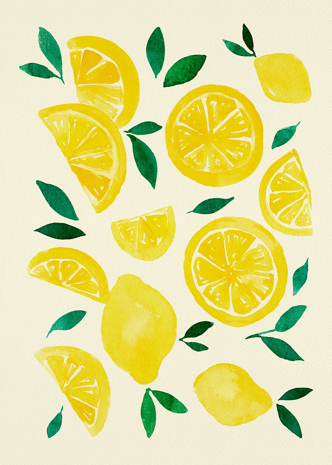 Watercolor lemons