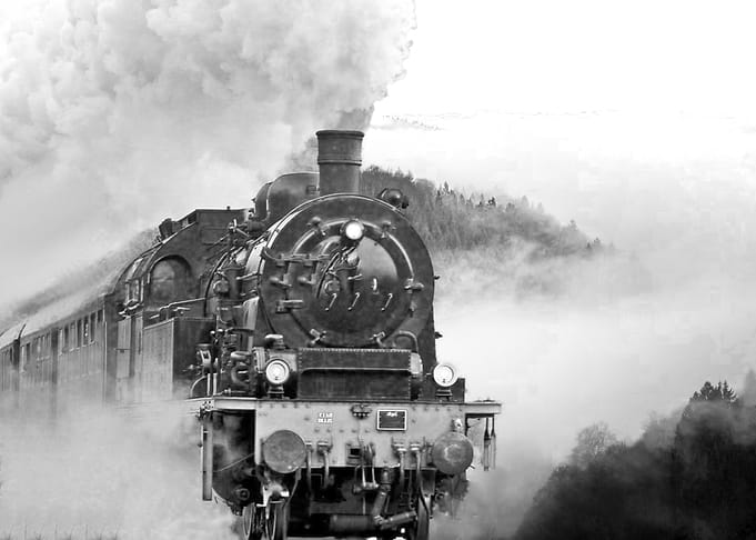 Steam Train in Fog
