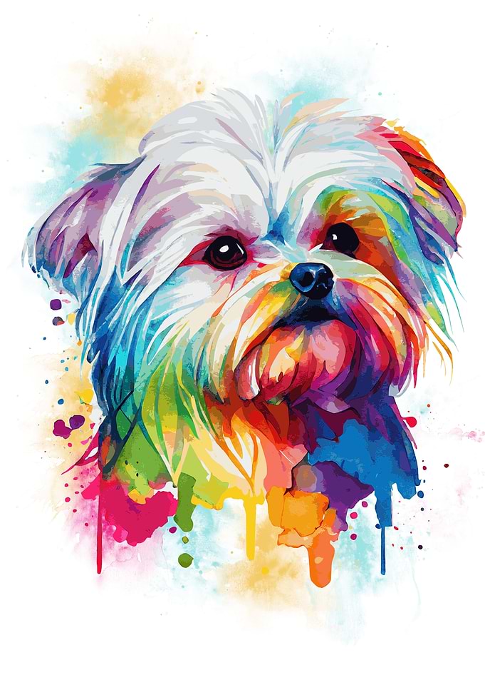Abstract Maltese Dog Art