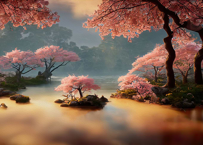 Peaceful Japanese Lake
