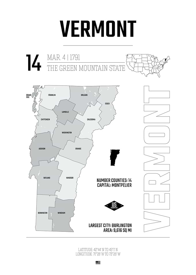 Vermont state map